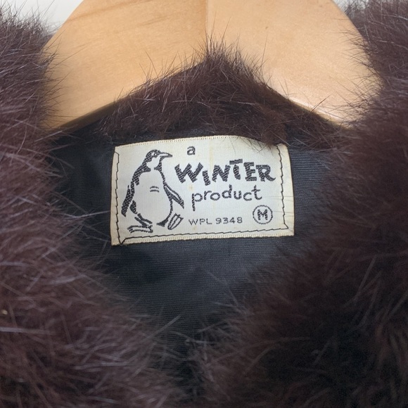 A Winter Product Vintage Black Curly Persian Lamb Fur Collar ‘60s Crop Jacket - Picture 7 of 12